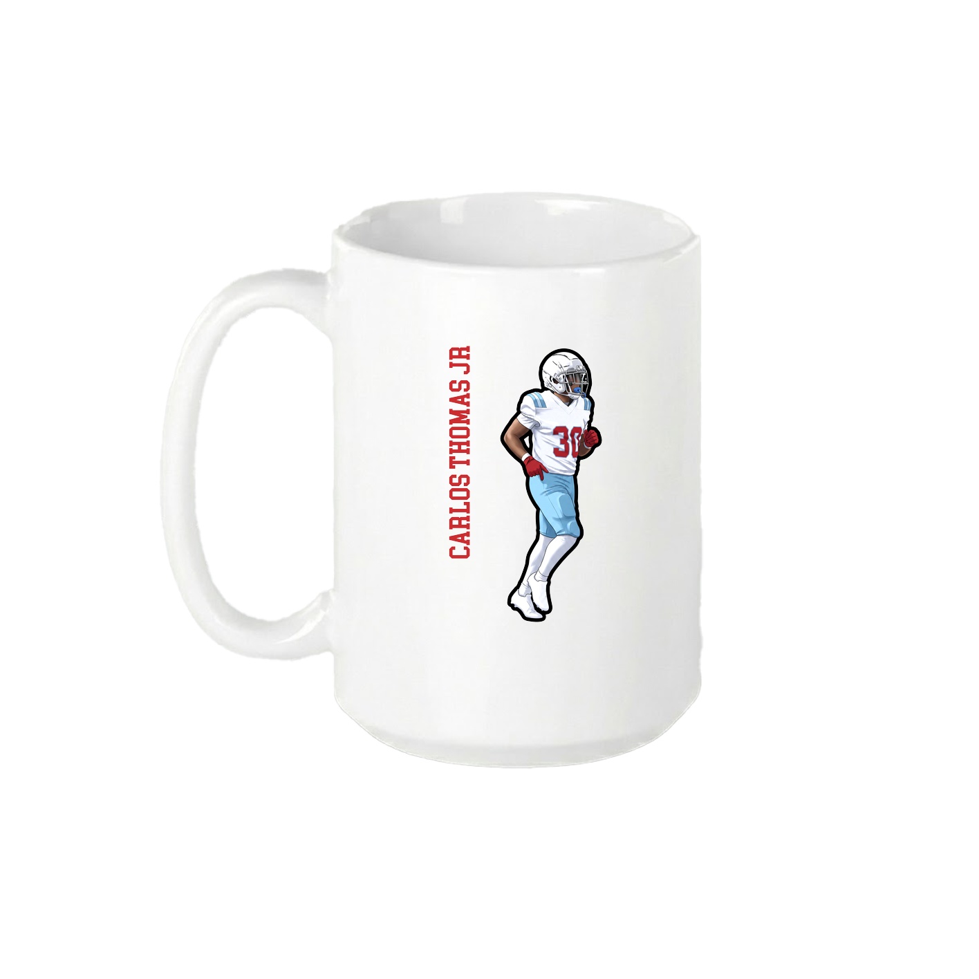 15oz Coffee Mug — Name Vertical in White