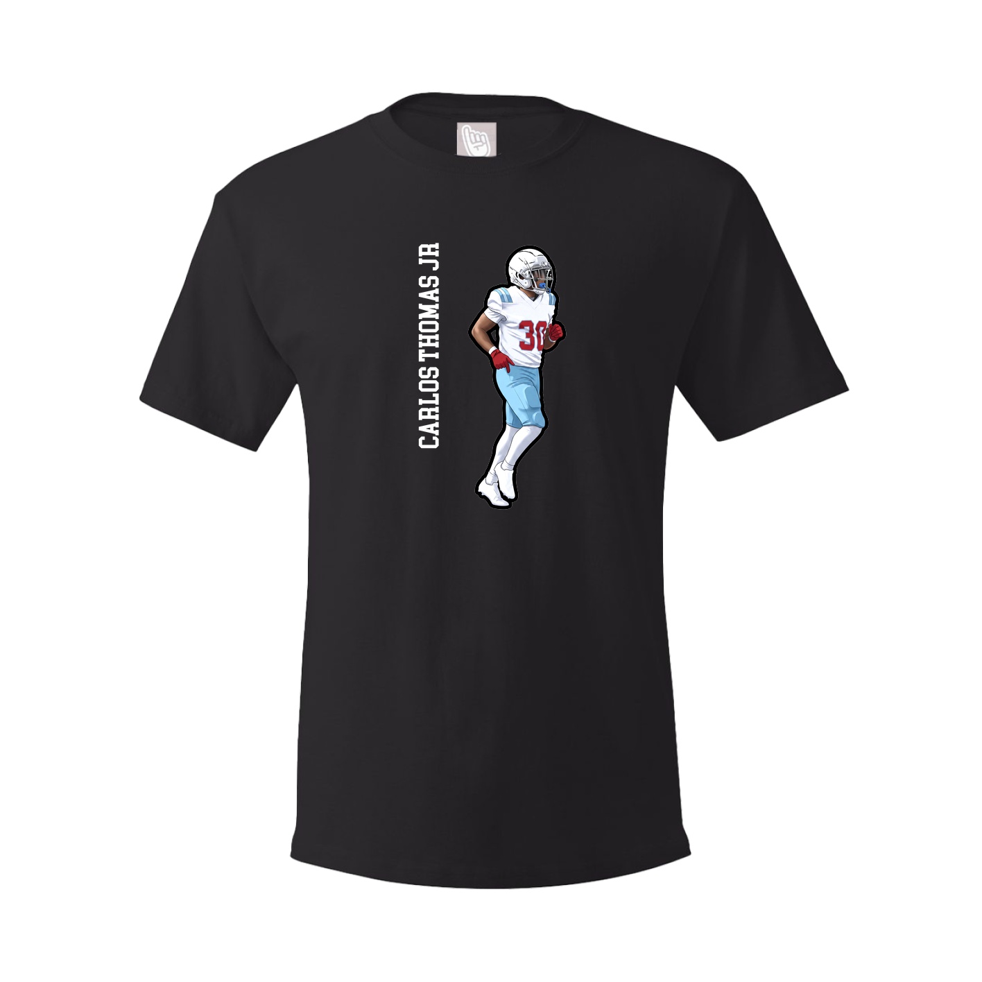 Youth Tee — Name Vertical in Black