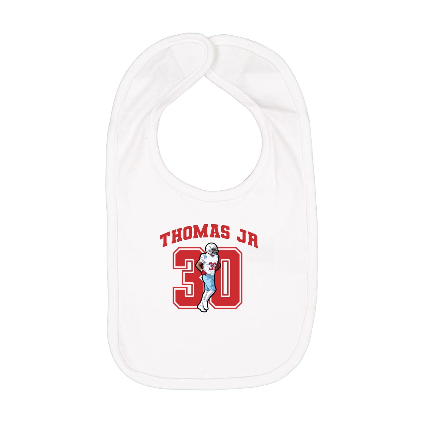 Infant Bib — Number in White