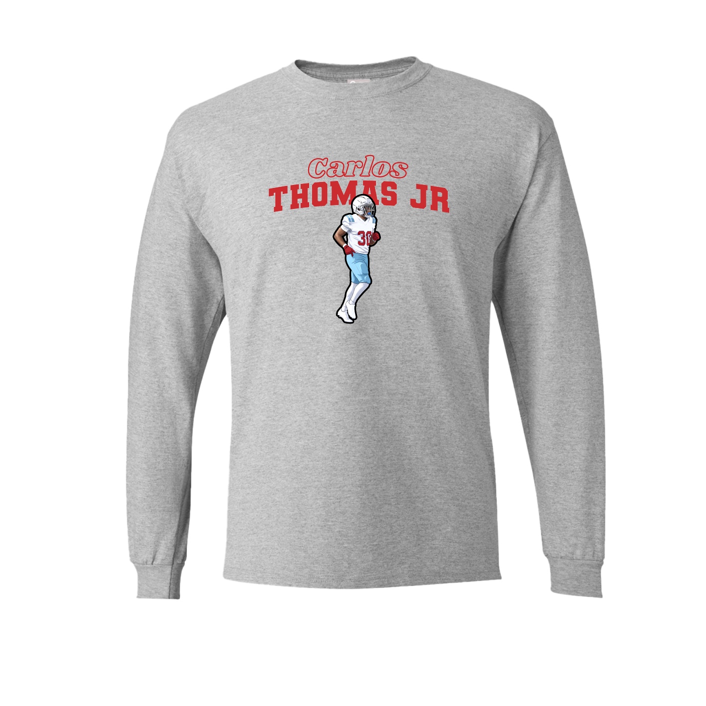 Long Sleeve Tee — Name Arch in Grey