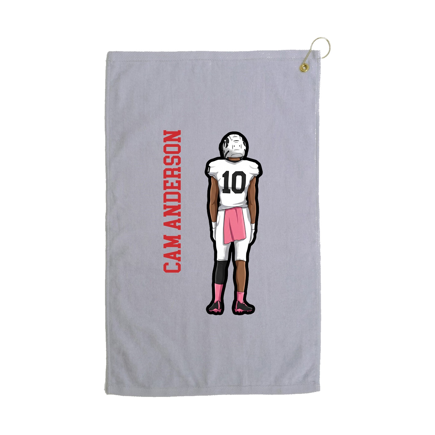 Golf Towel — Name Vertical in Grey