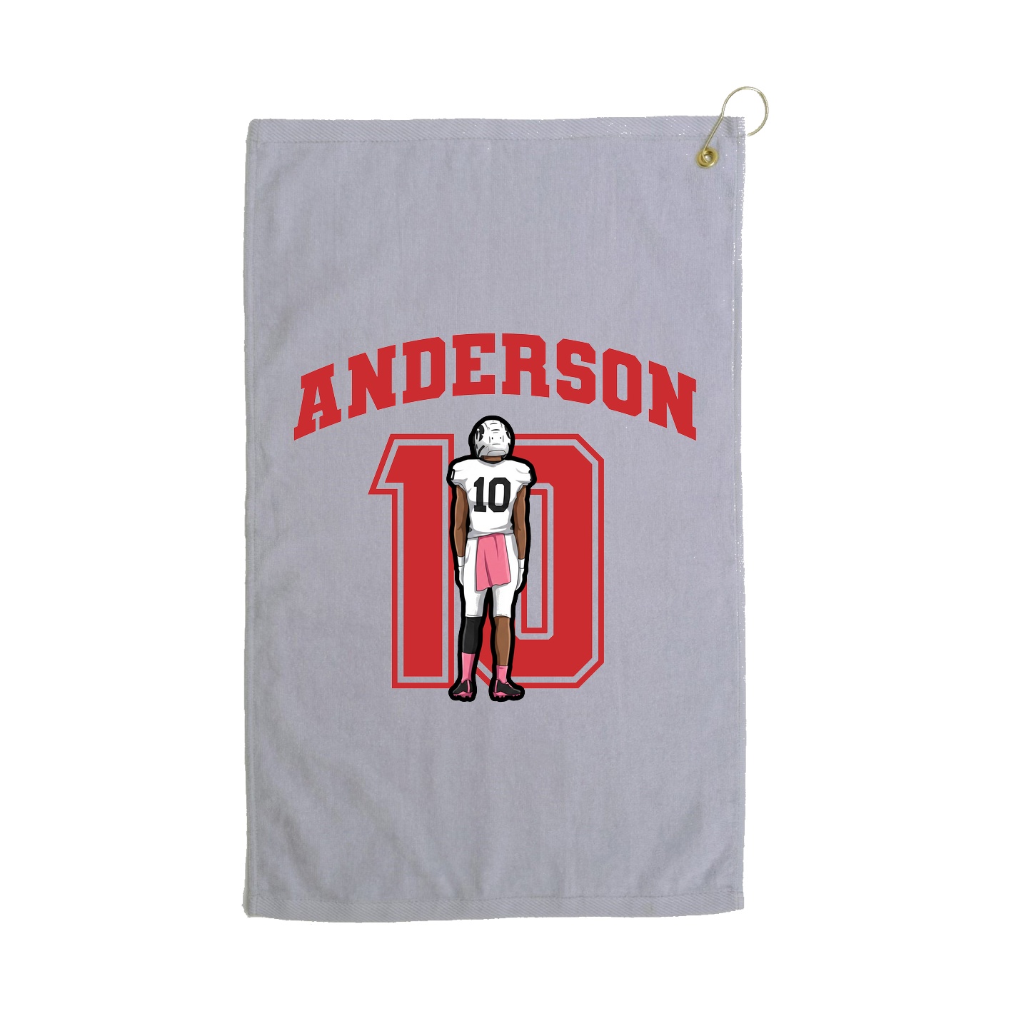 Golf Towel — Number in Grey