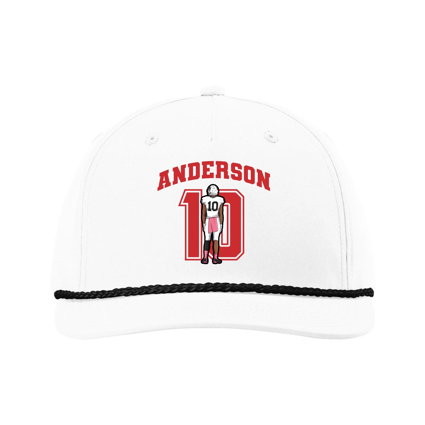 Five-Panel Classic Rope Cap — Number in White