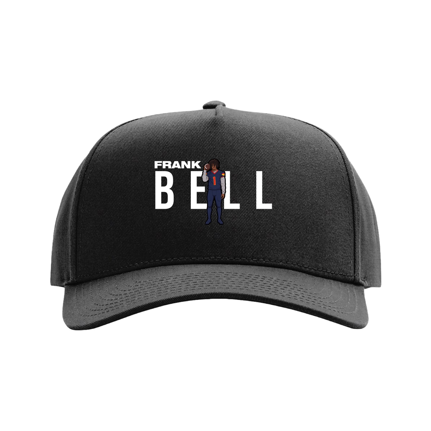 Full Fabric Five-Panel Champ Cap — Player Name in Black