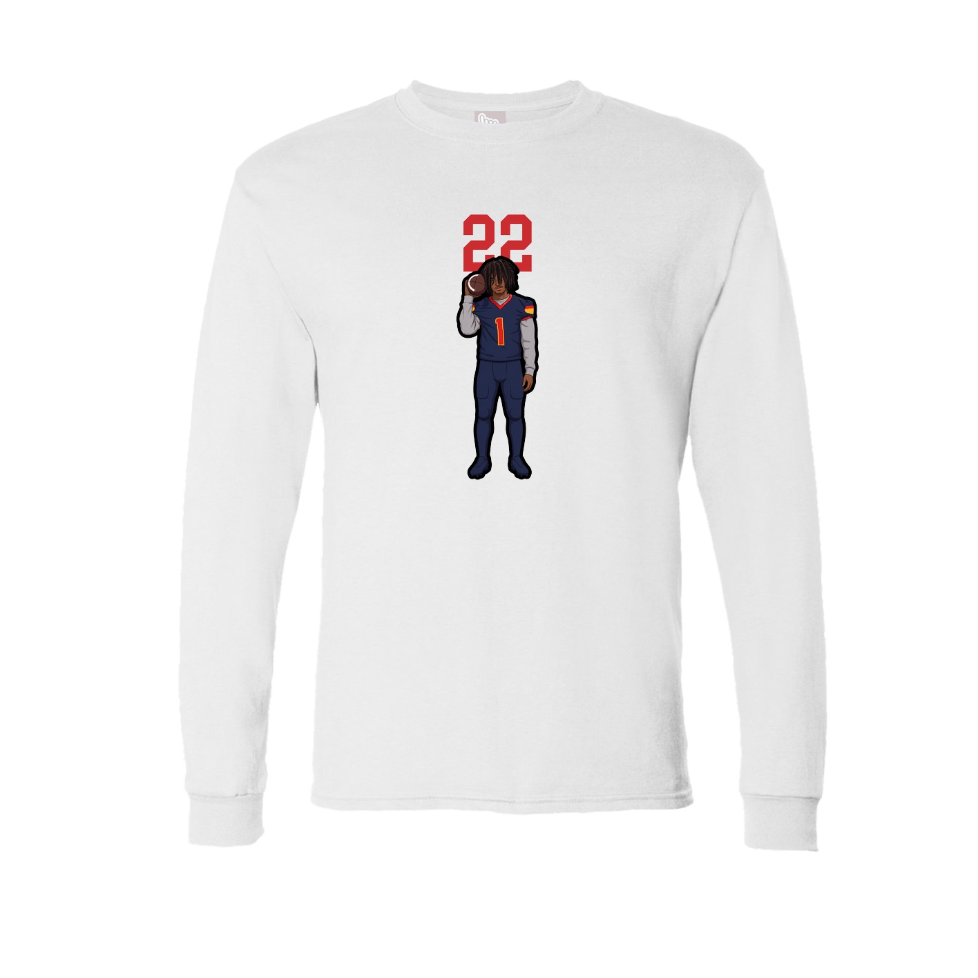 Long Sleeve Tee — Number Top in White