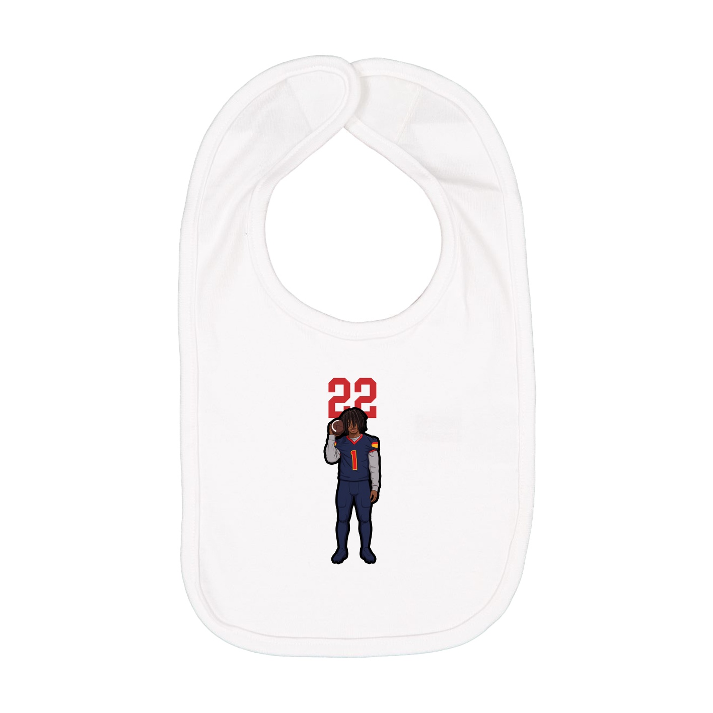 Infant Bib — Number Top in White