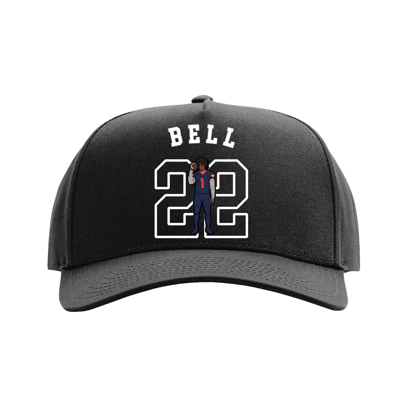 Full Fabric Five-Panel Champ Cap — Shirsey Arch in Black