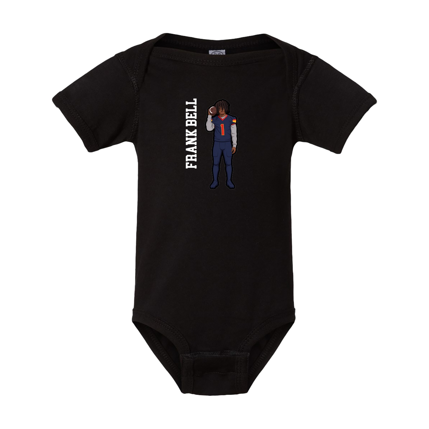 Baby Onesie — Name Vertical in Black