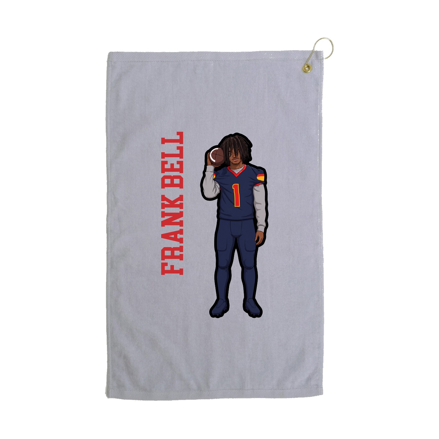 Golf Towel — Name Vertical in Grey