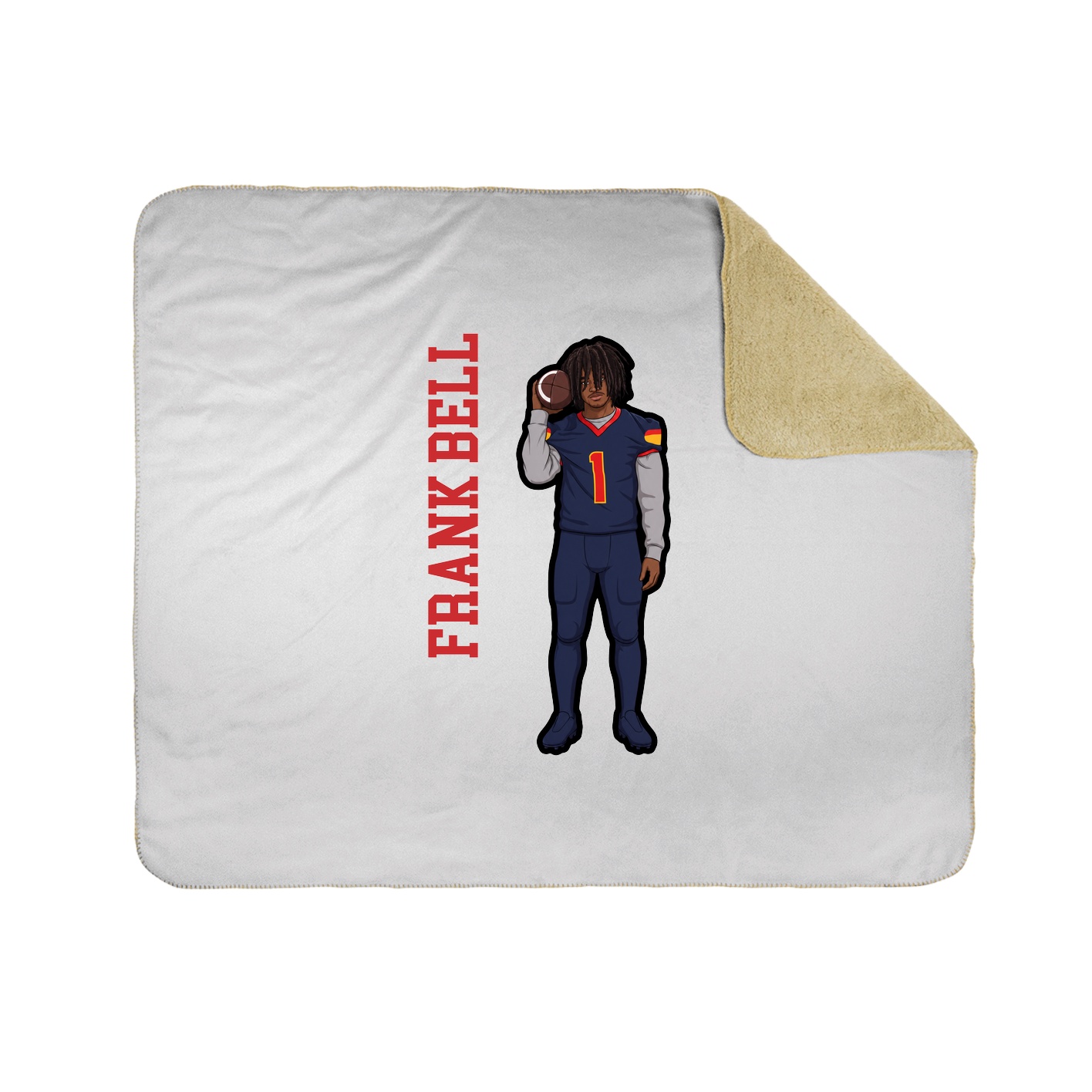 Throw Blanket — Name Vertical in White