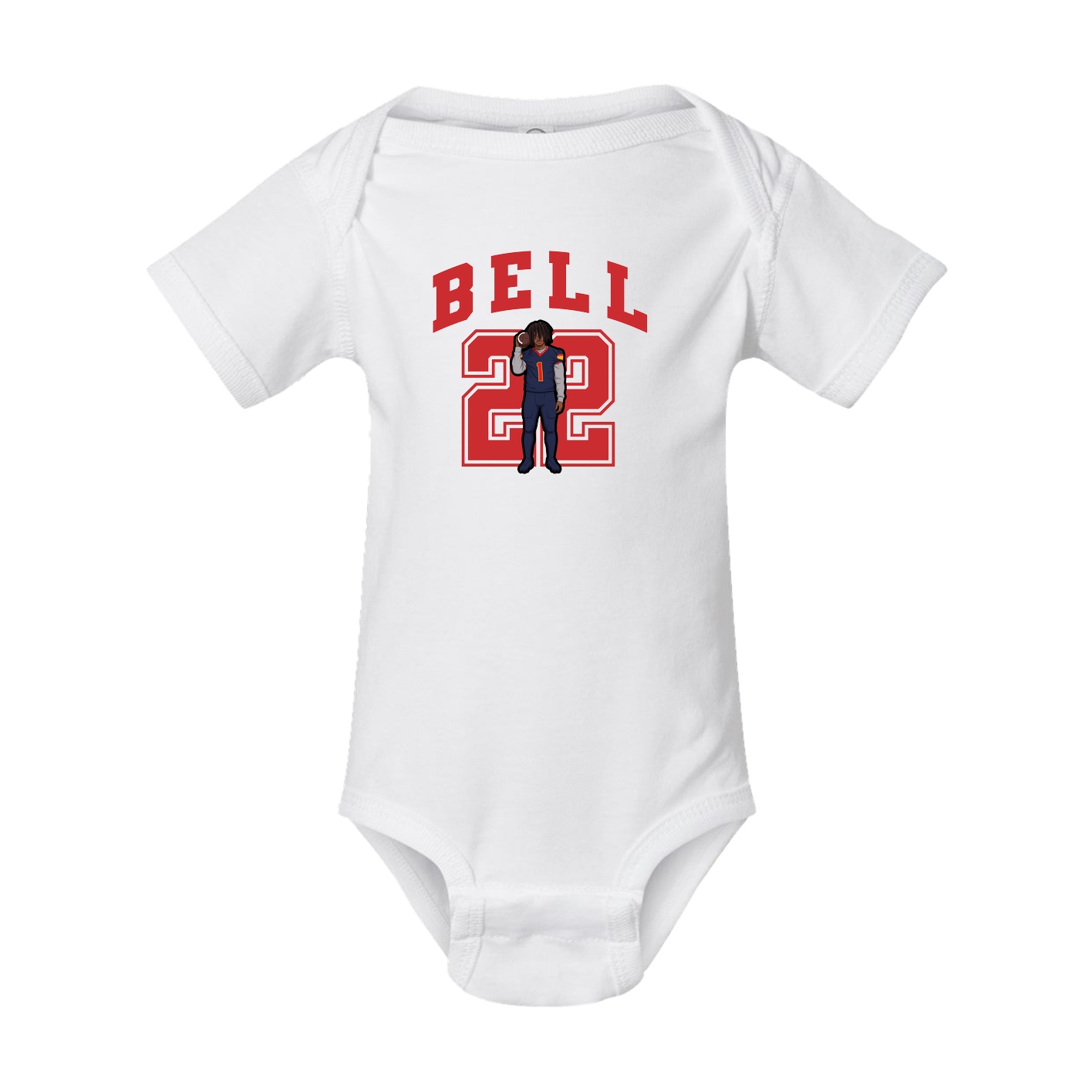 Baby Onesie — Number in White