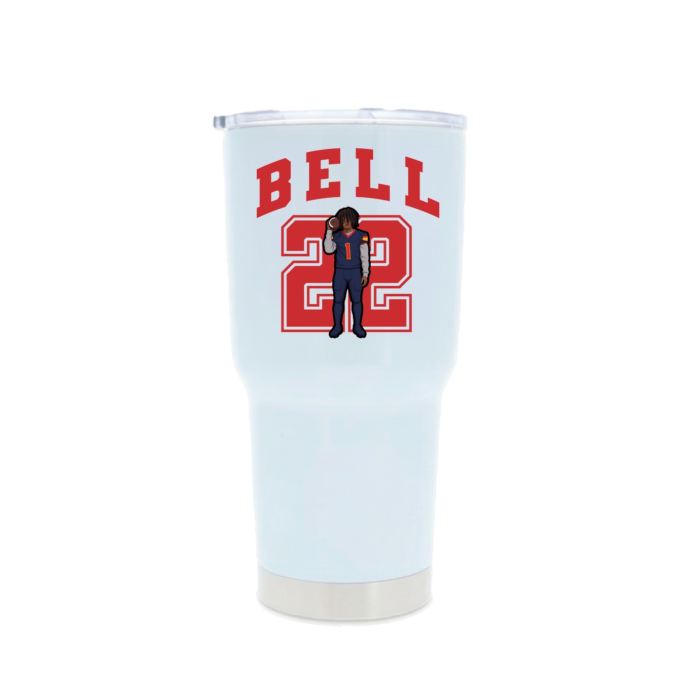 30oz Stainless Steel Tumbler — Number in White