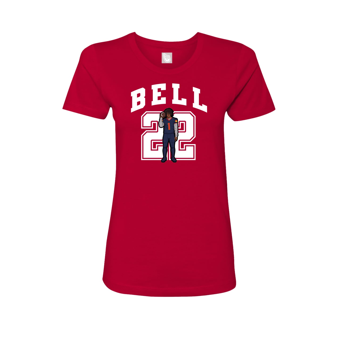 Fitted Women's Tee — Number in Red