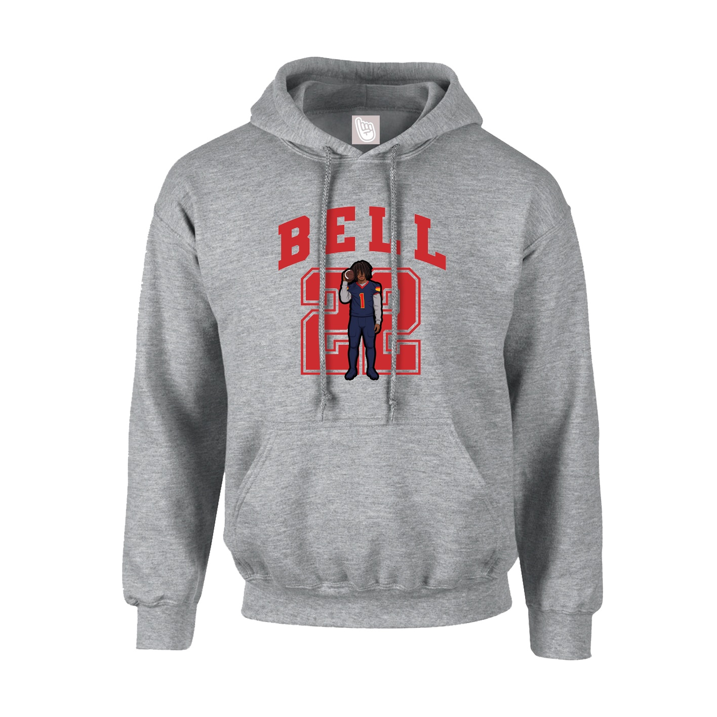 Youth Hoodie — Number in Grey