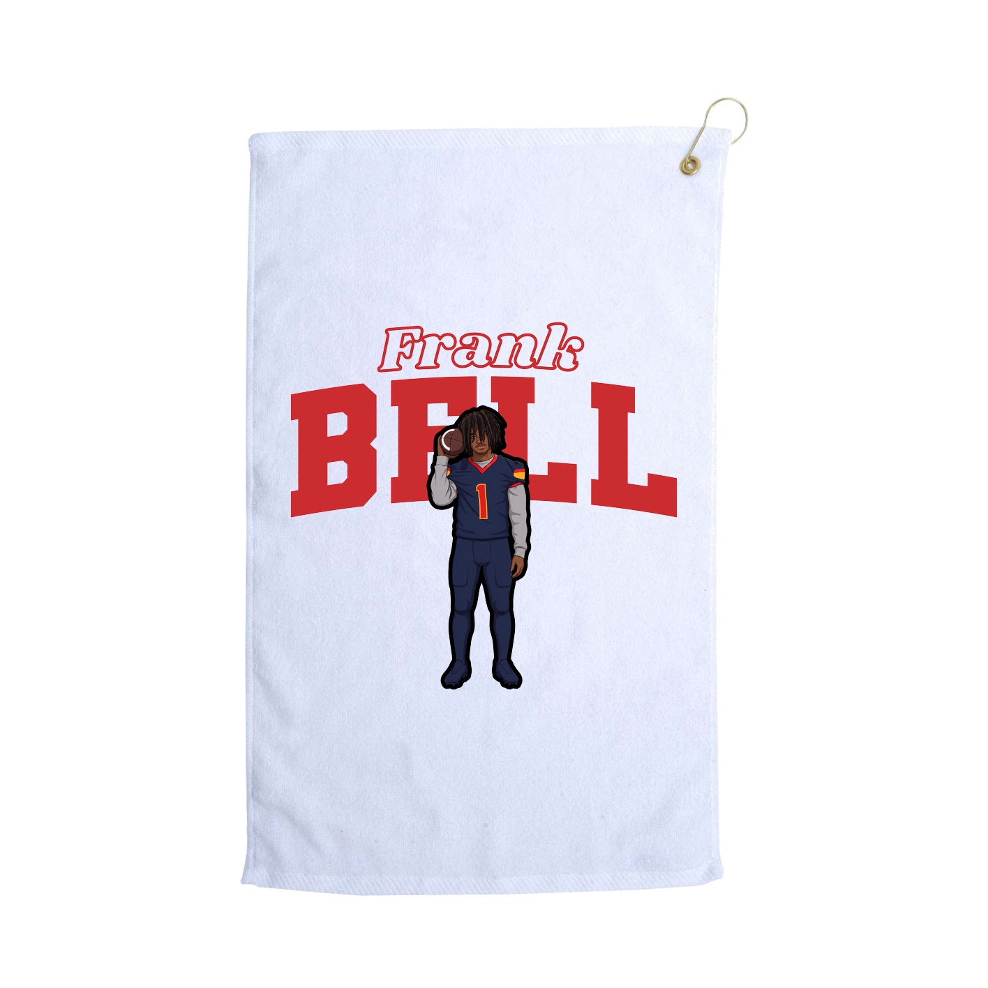 Golf Towel — Name Arch in White