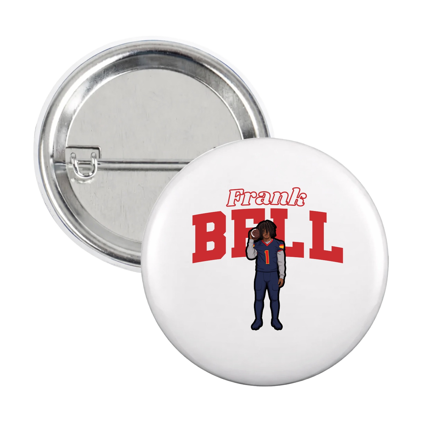 Game Day Button — Name Arch in White