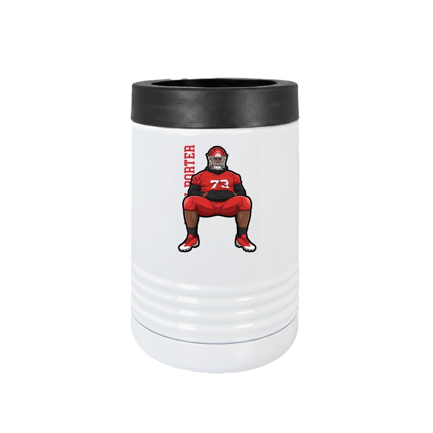 Beverage Holder — Name Vertical in White