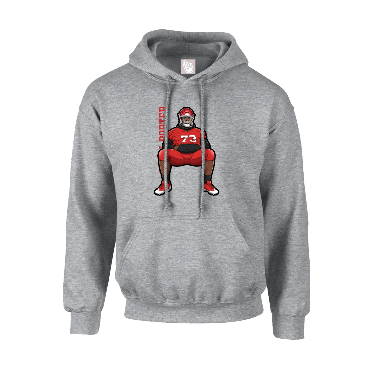 Youth Hoodie — Name Vertical in Grey