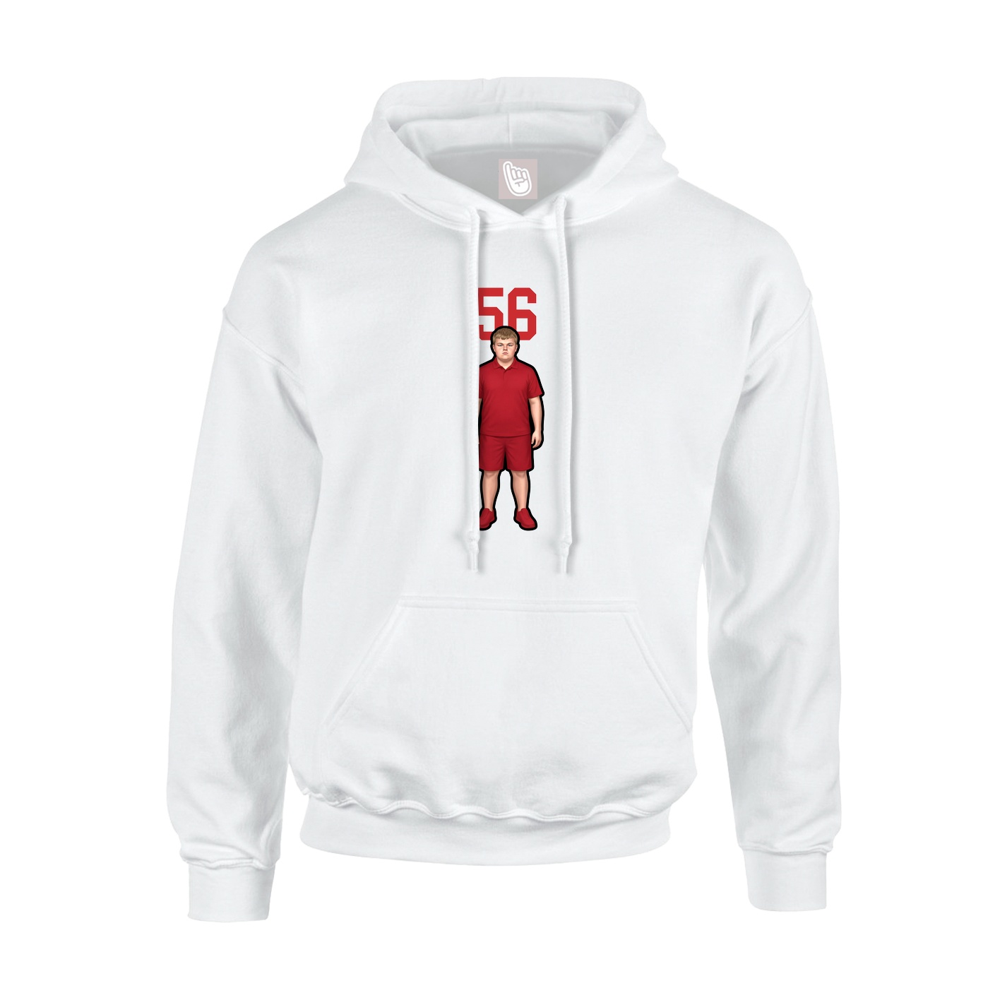 Youth Hoodie — Number Top in White