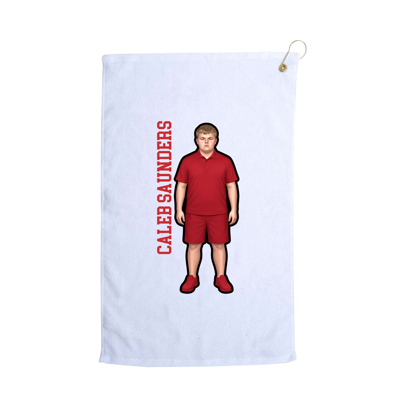 Golf Towel — Name Vertical in White