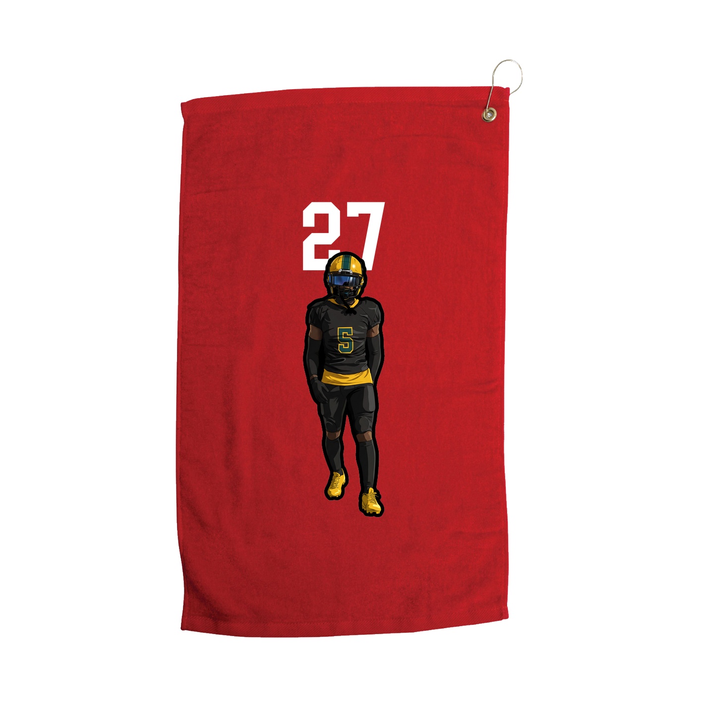 Golf Towel — Number Top in Red
