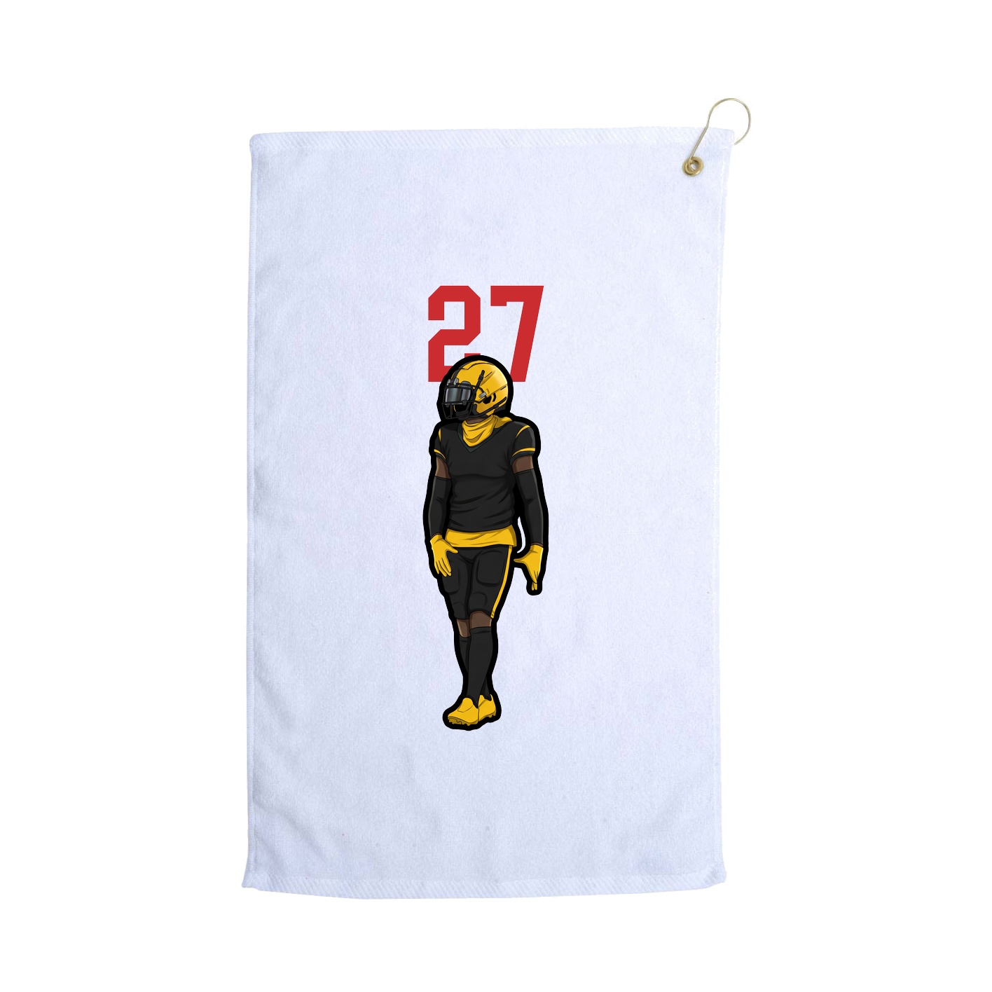 Golf Towel — Number Top in White