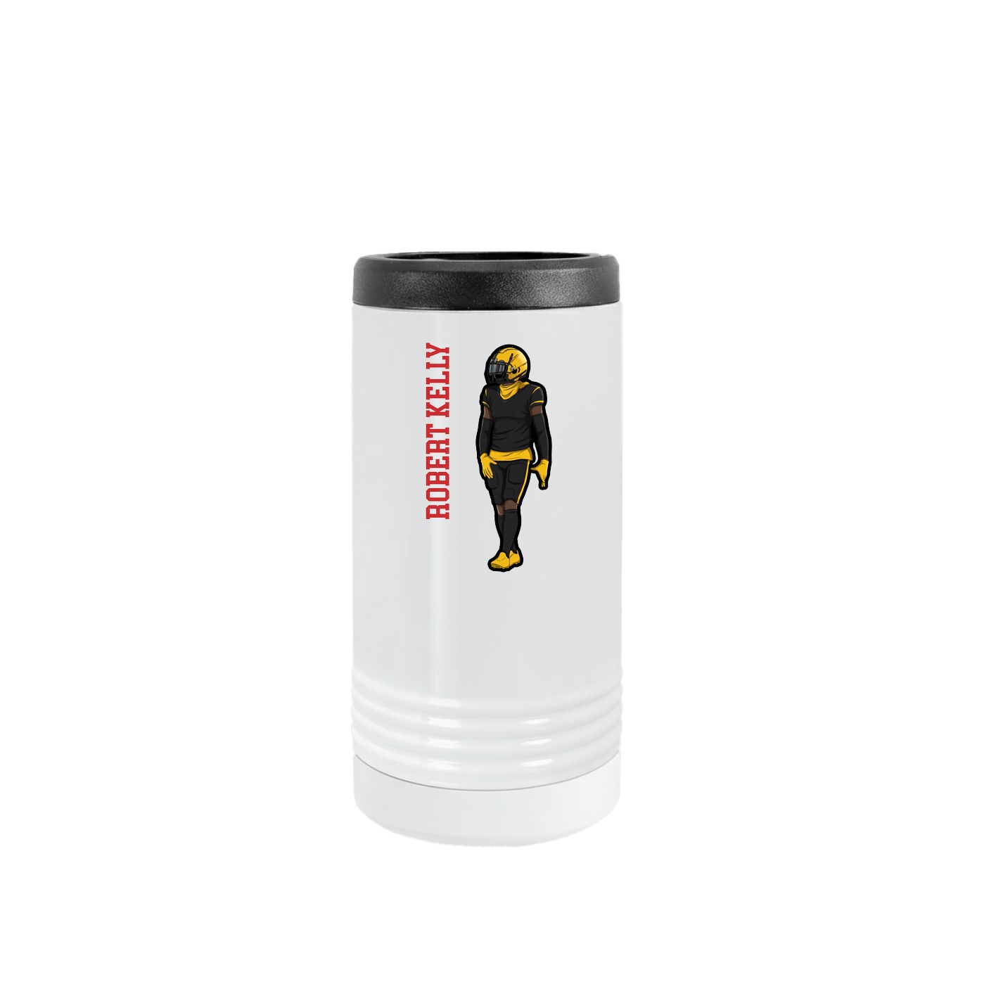 Slim Beverage Holder — Name Vertical in White