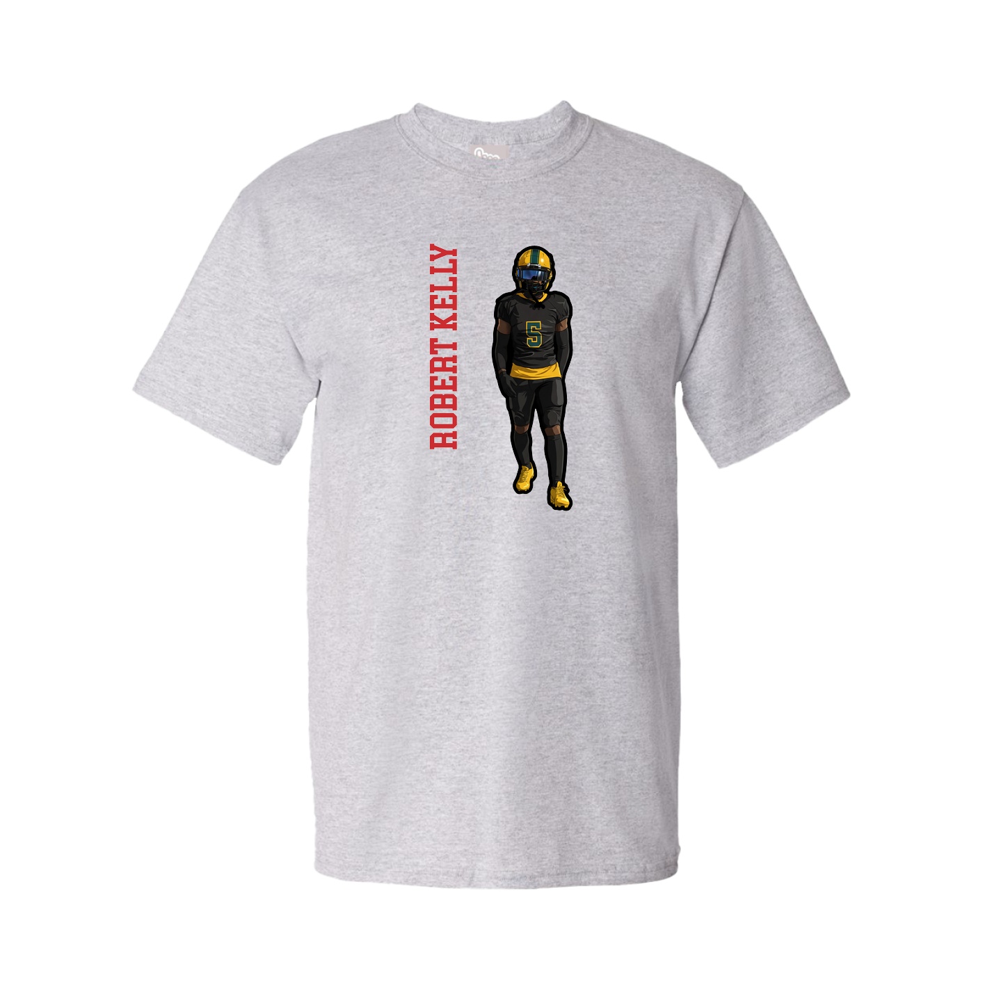 Youth Tee — Name Vertical in Grey