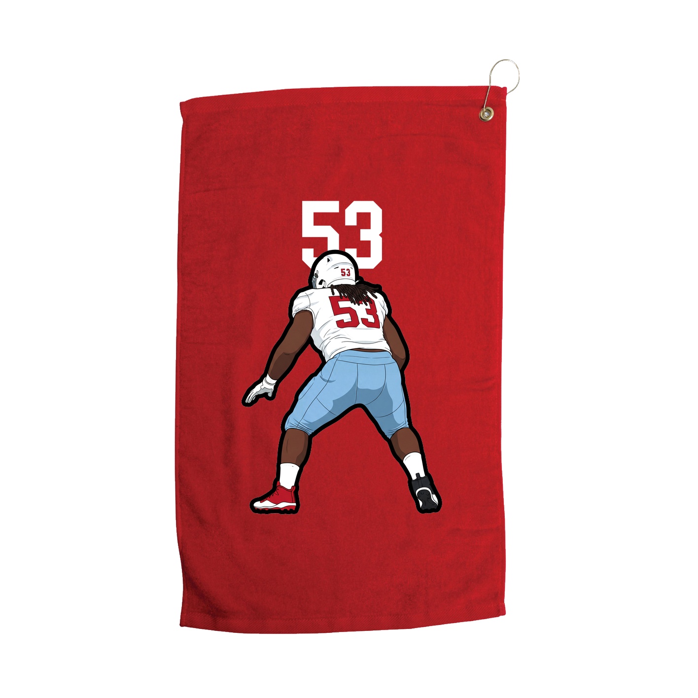 Golf Towel — Number Top in Red