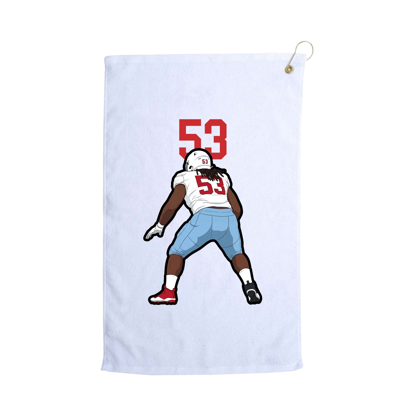 Golf Towel — Number Top in White