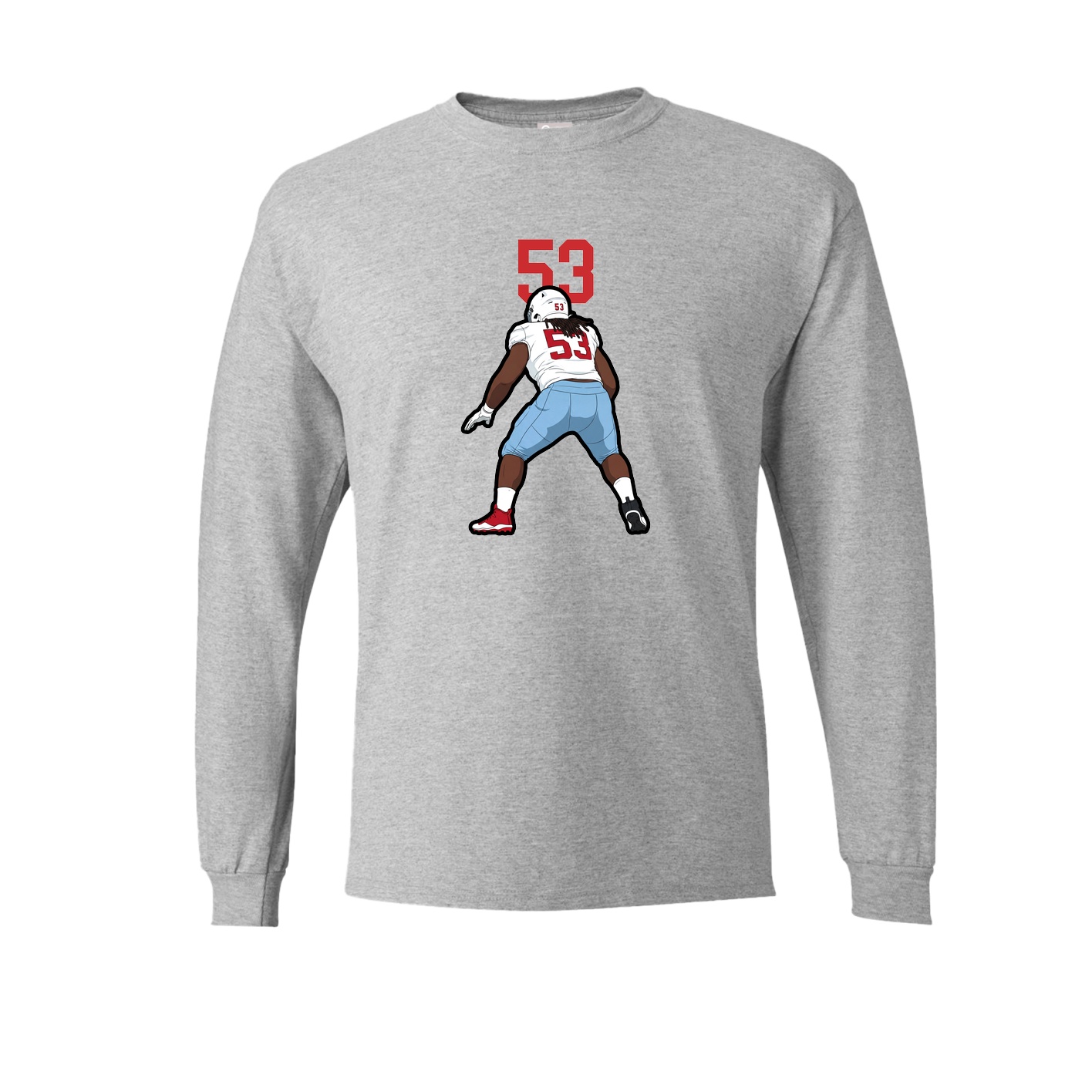 Long Sleeve Tee — Number Top in Grey