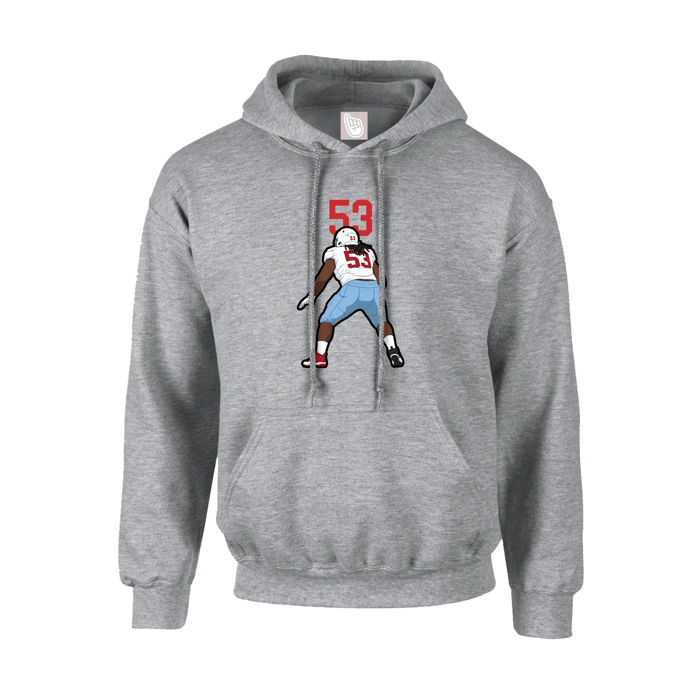Hoodie — Number Top in Grey