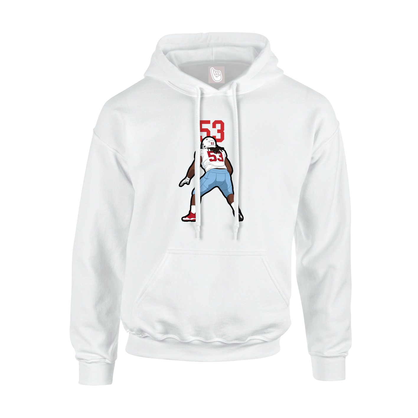 Youth Hoodie — Number Top in White