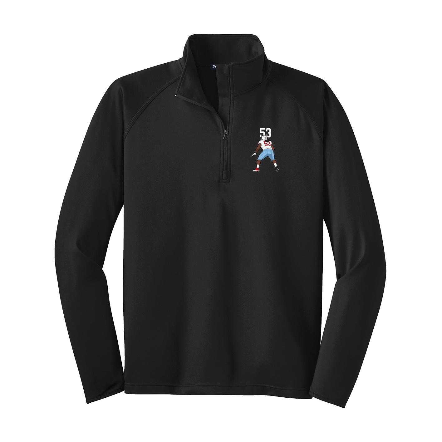 Q-Zip Pullover — Number Top in Black