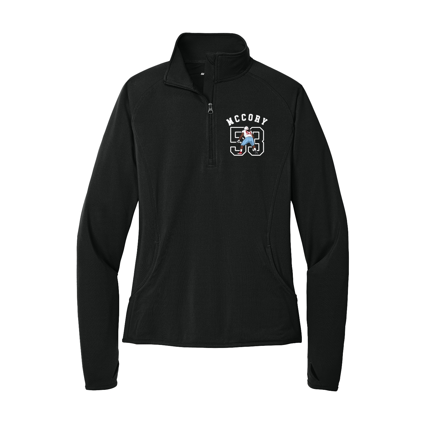 Women's Q-Zip Pullover — Shirsey Arch in Black