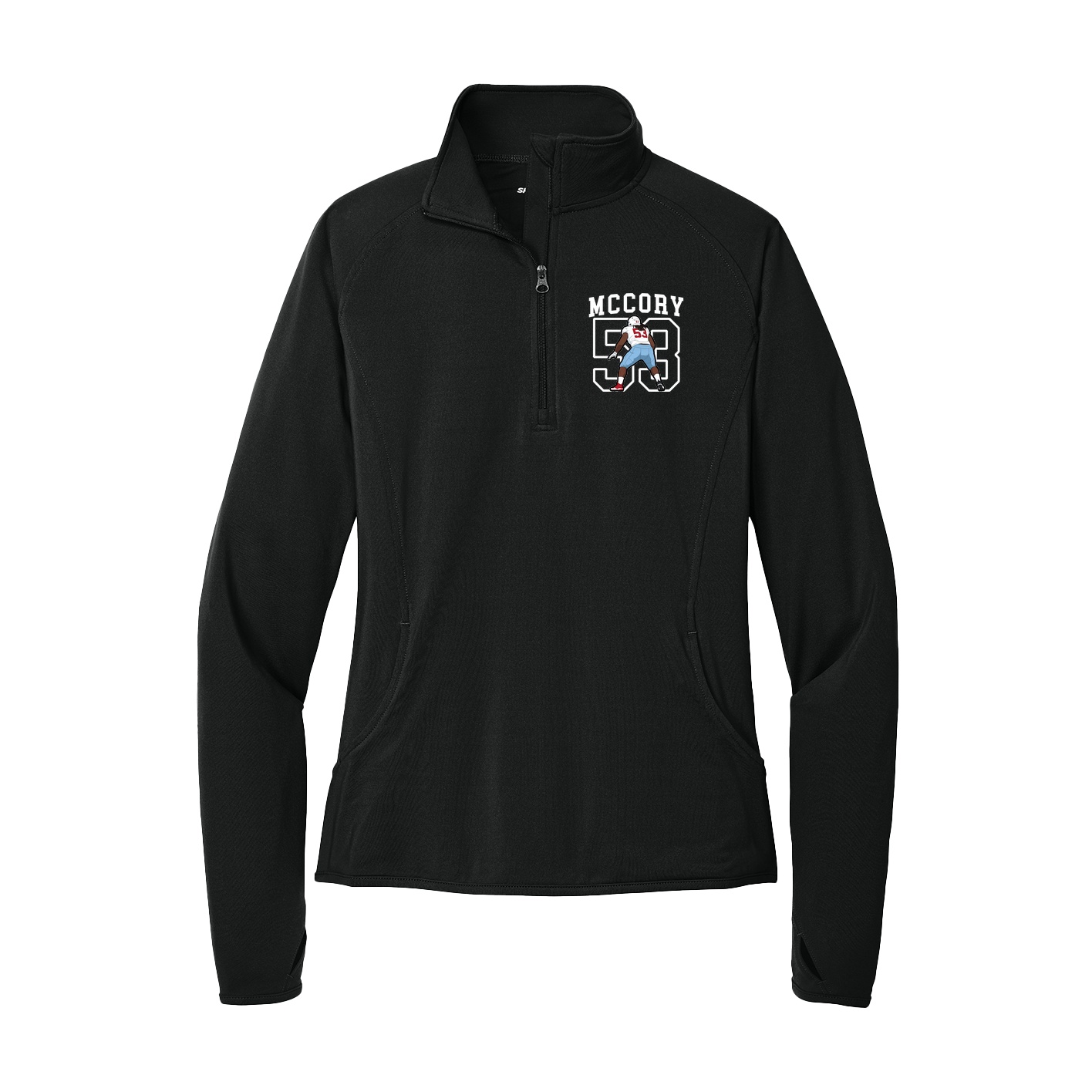 Women's Q-Zip Pullover — Shirsey in Black