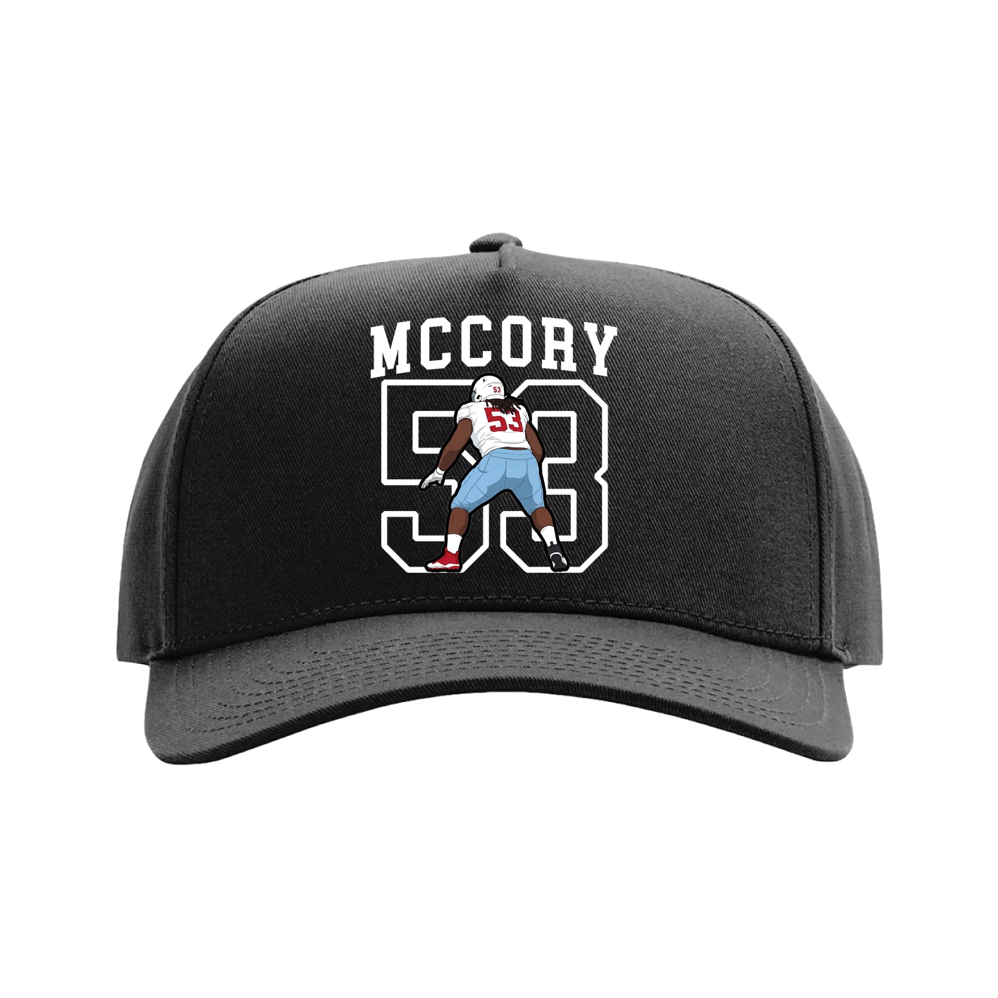 Full Fabric Five-Panel Champ Cap — Shirsey in Black
