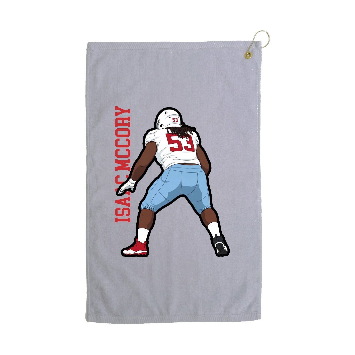 Golf Towel — Name Vertical in Grey