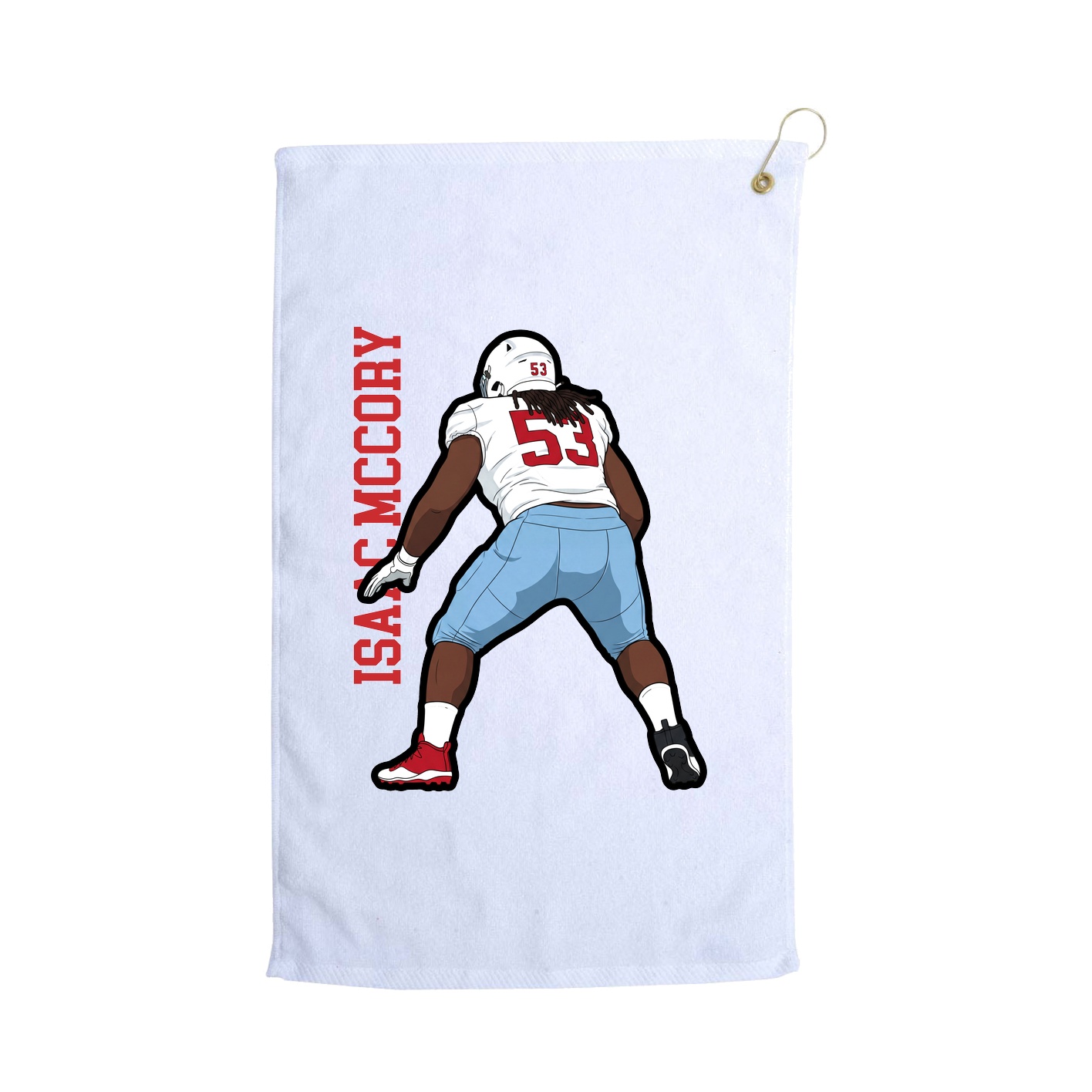 Golf Towel — Name Vertical in White