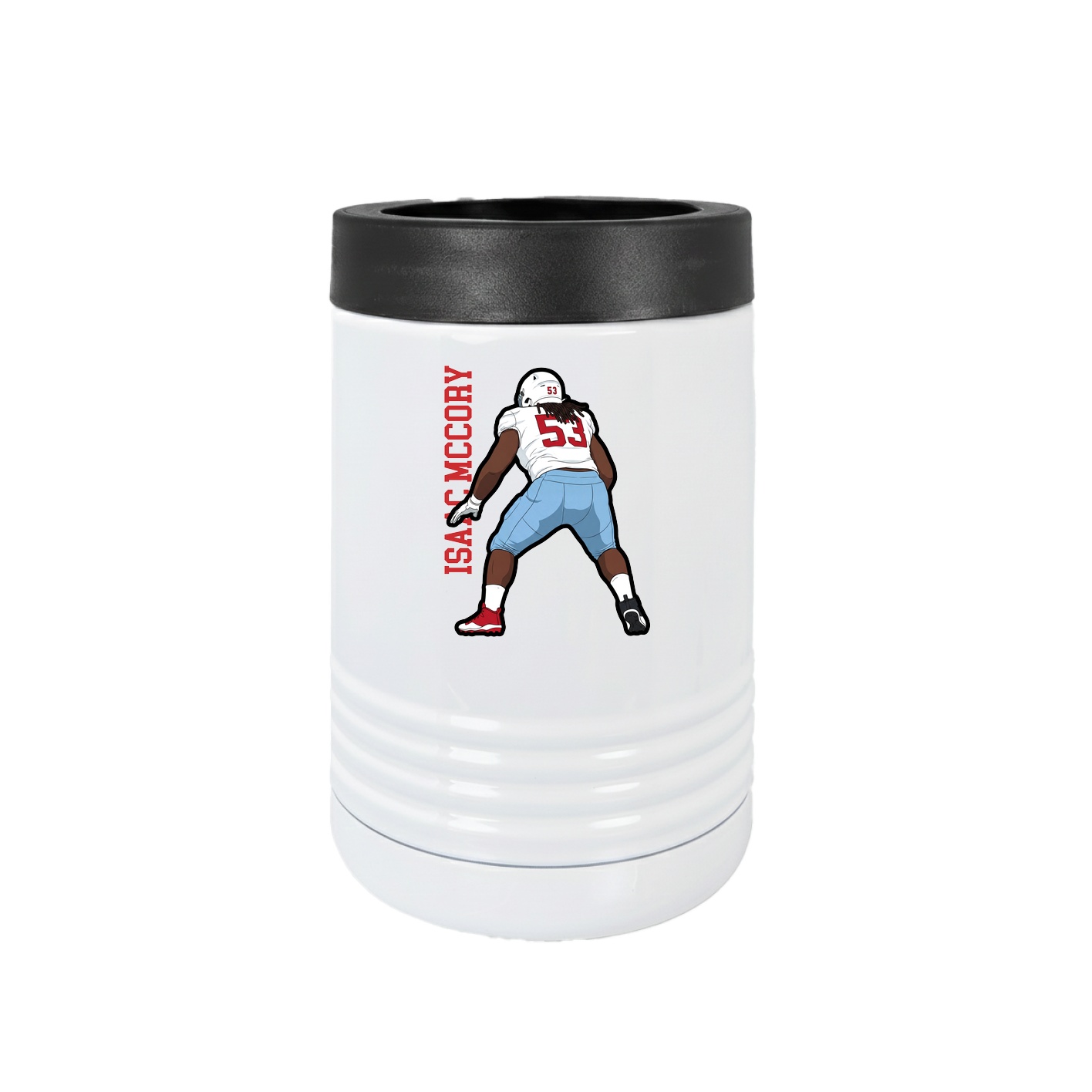 Beverage Holder — Name Vertical in White