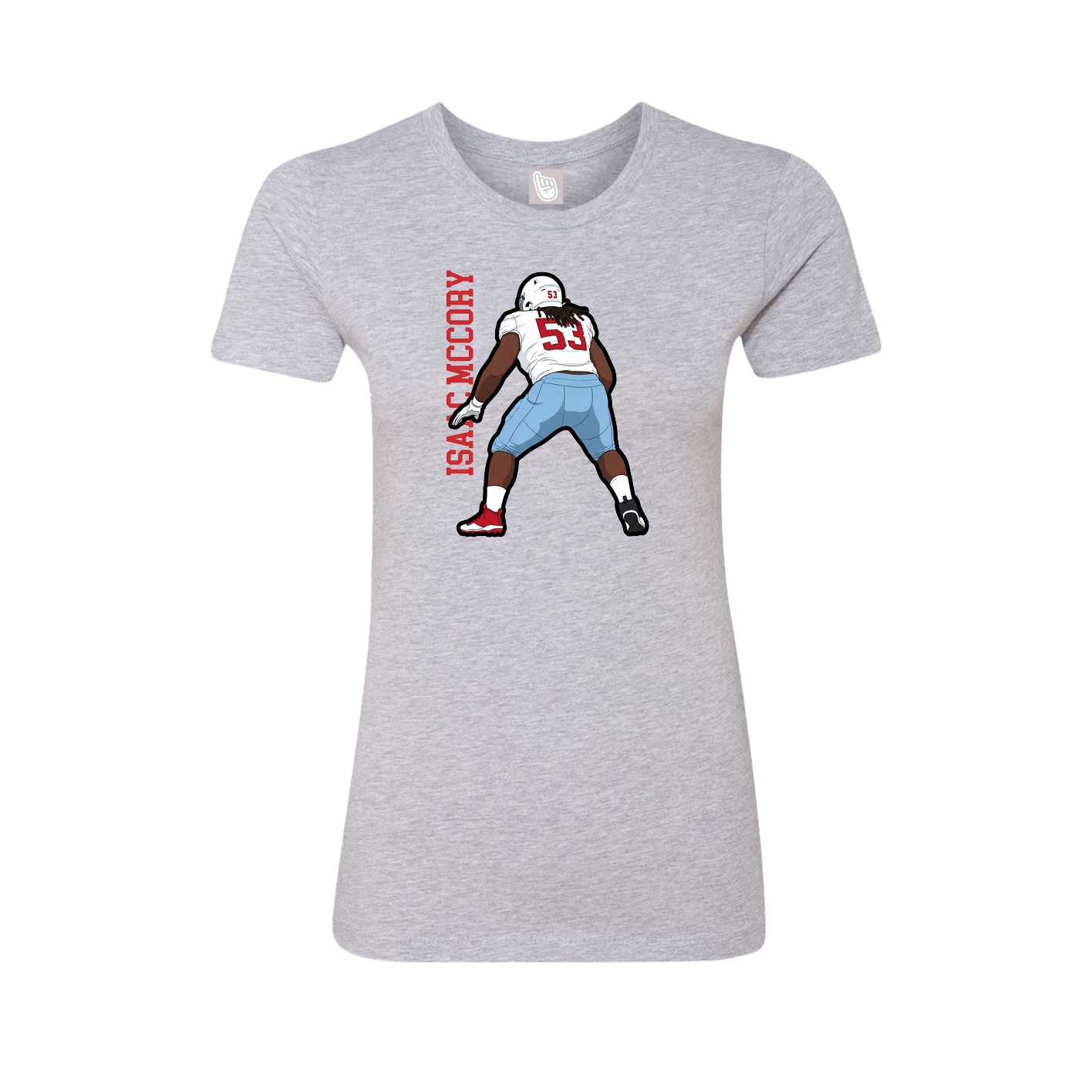 Womens Tee — Name Vertical in Grey
