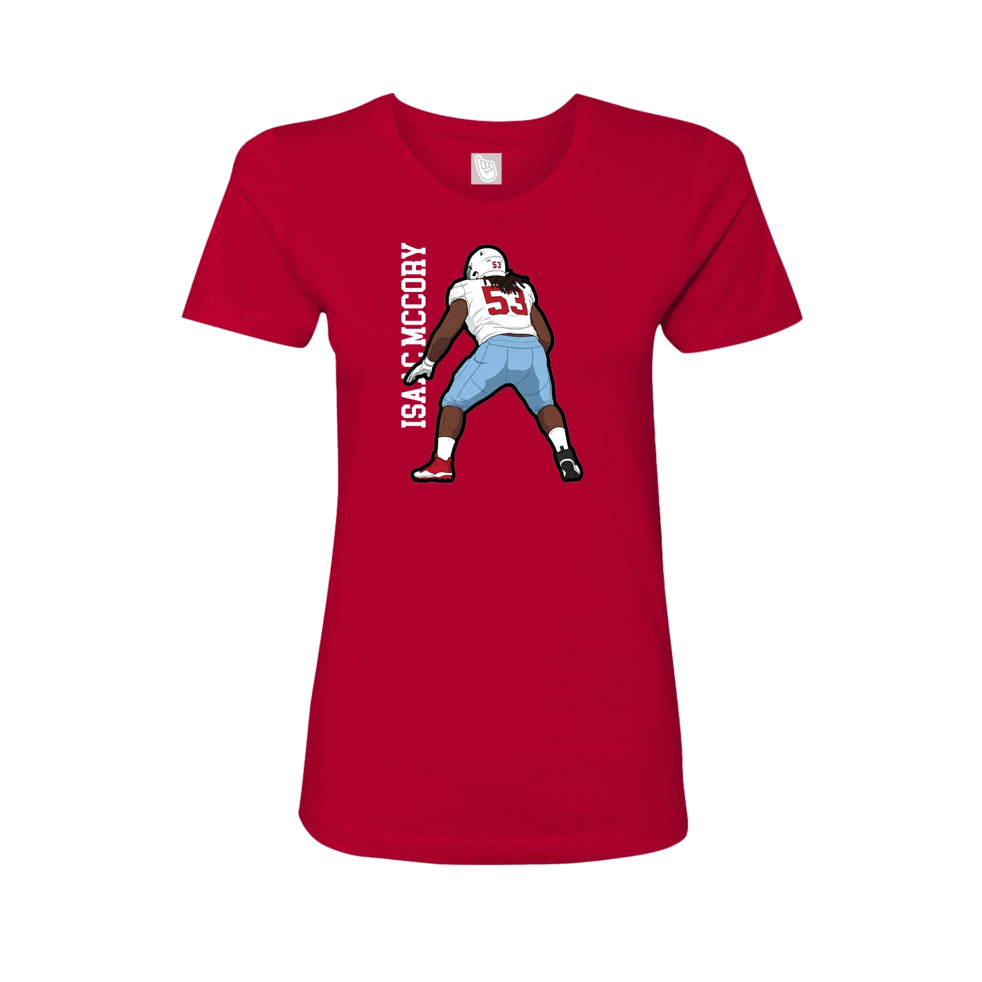 Womens Tee — Name Vertical in Red