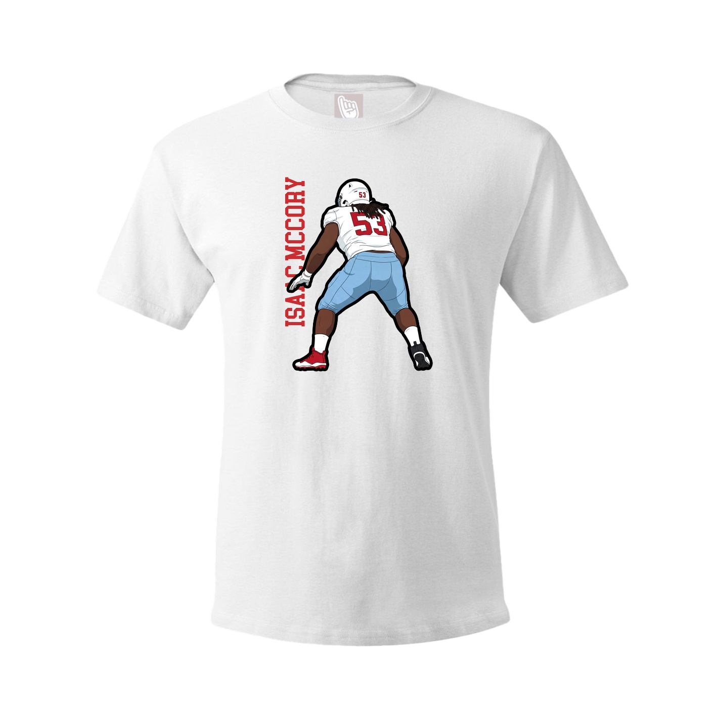 Youth Tee — Name Vertical in White