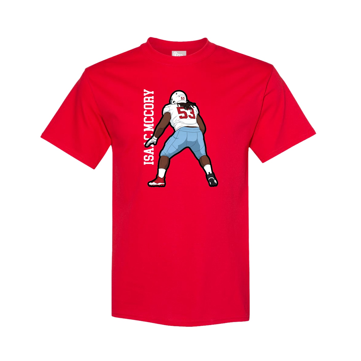 Youth Tee — Name Vertical in Red