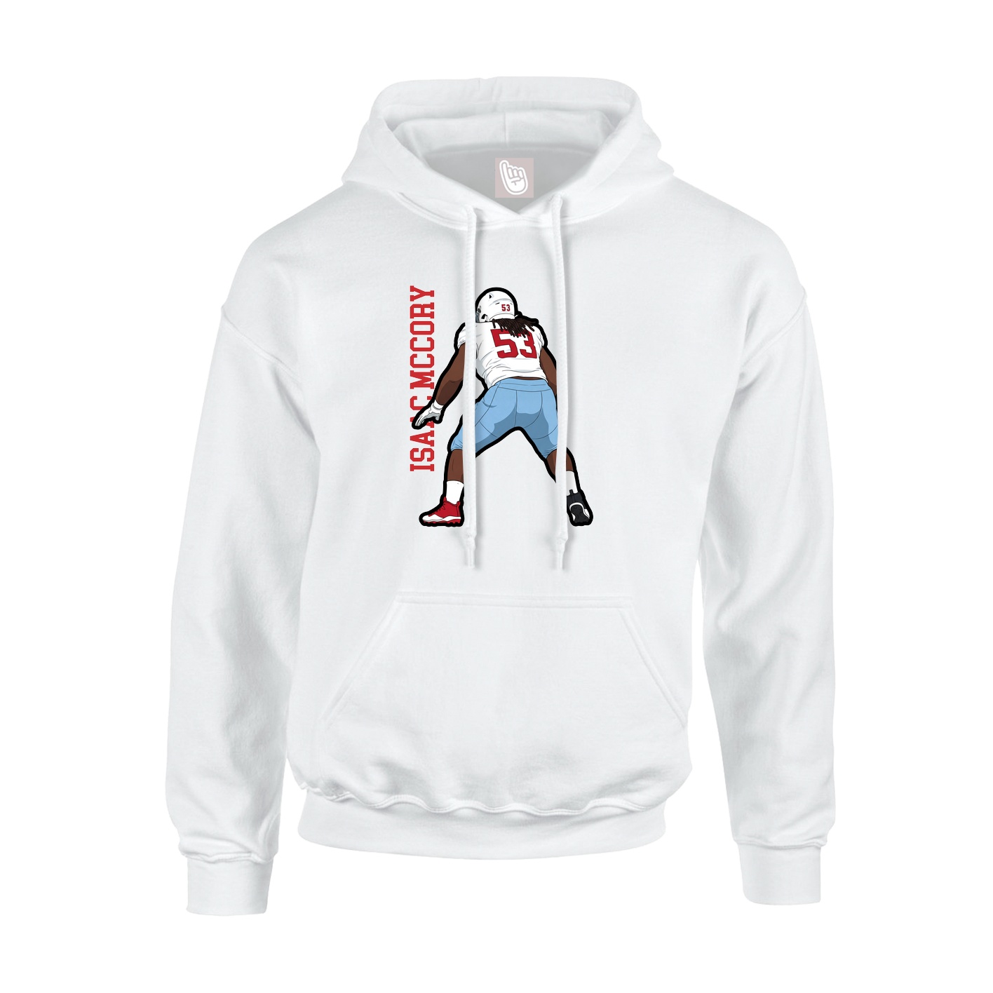 Hoodie — Name Vertical in White