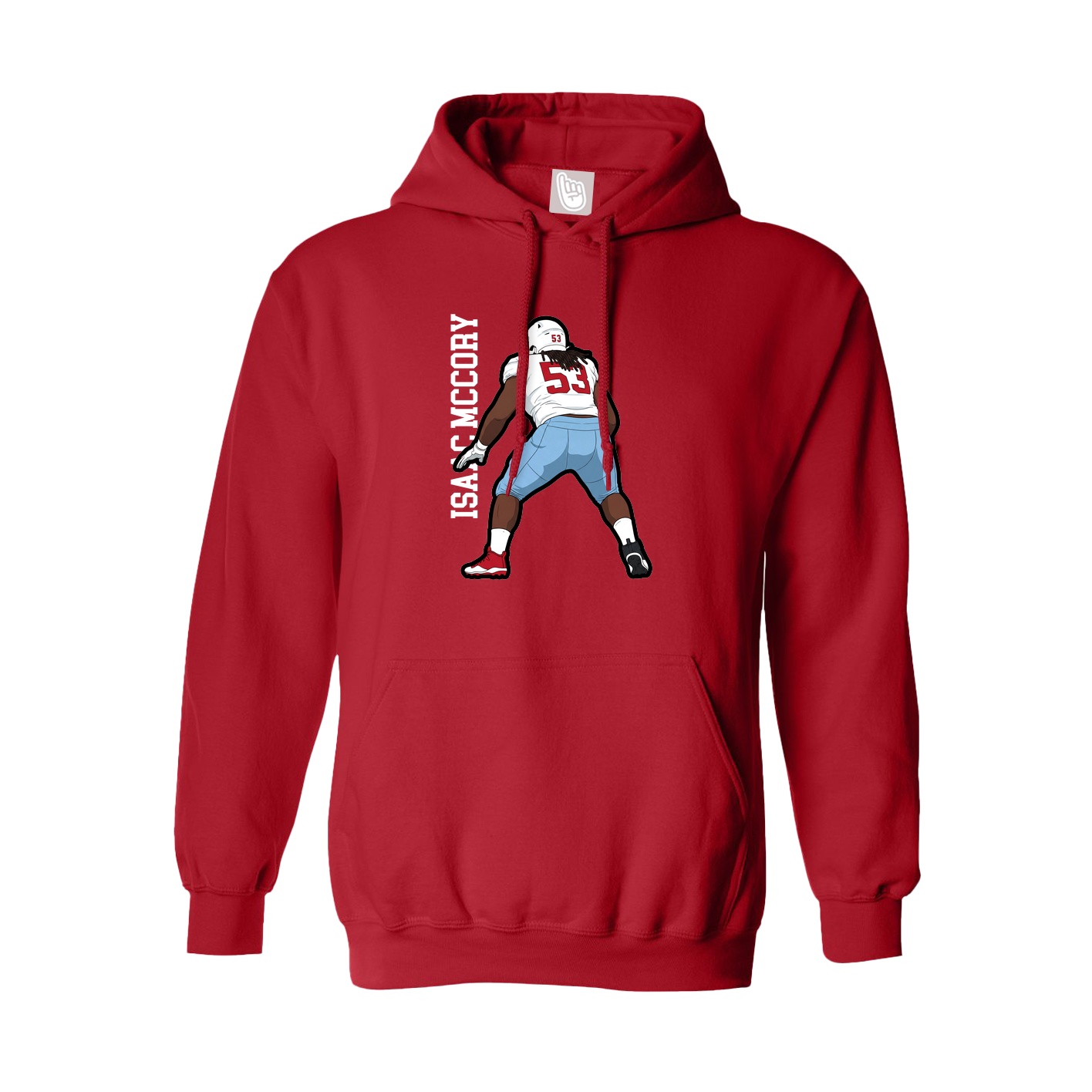 Youth Hoodie — Name Vertical in Red