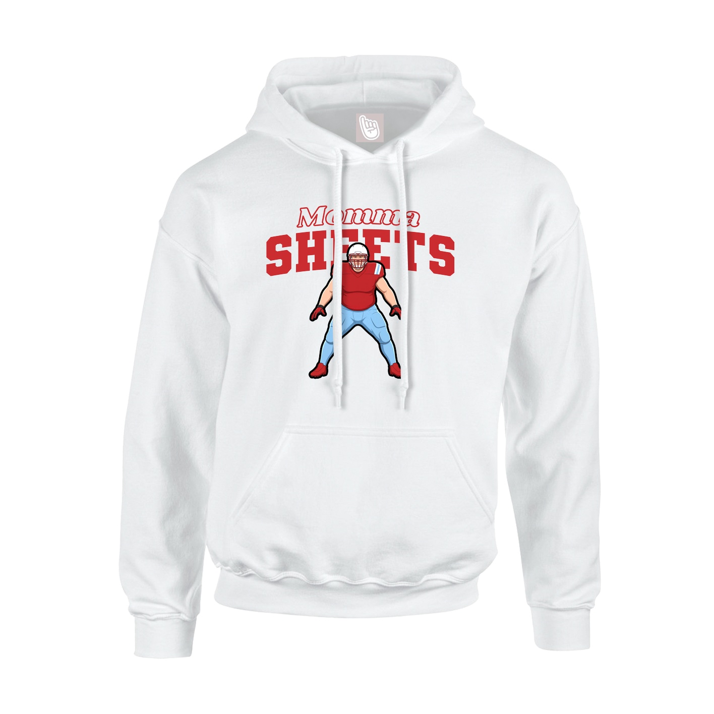 Youth Hoodie — Mothers Day Block in White