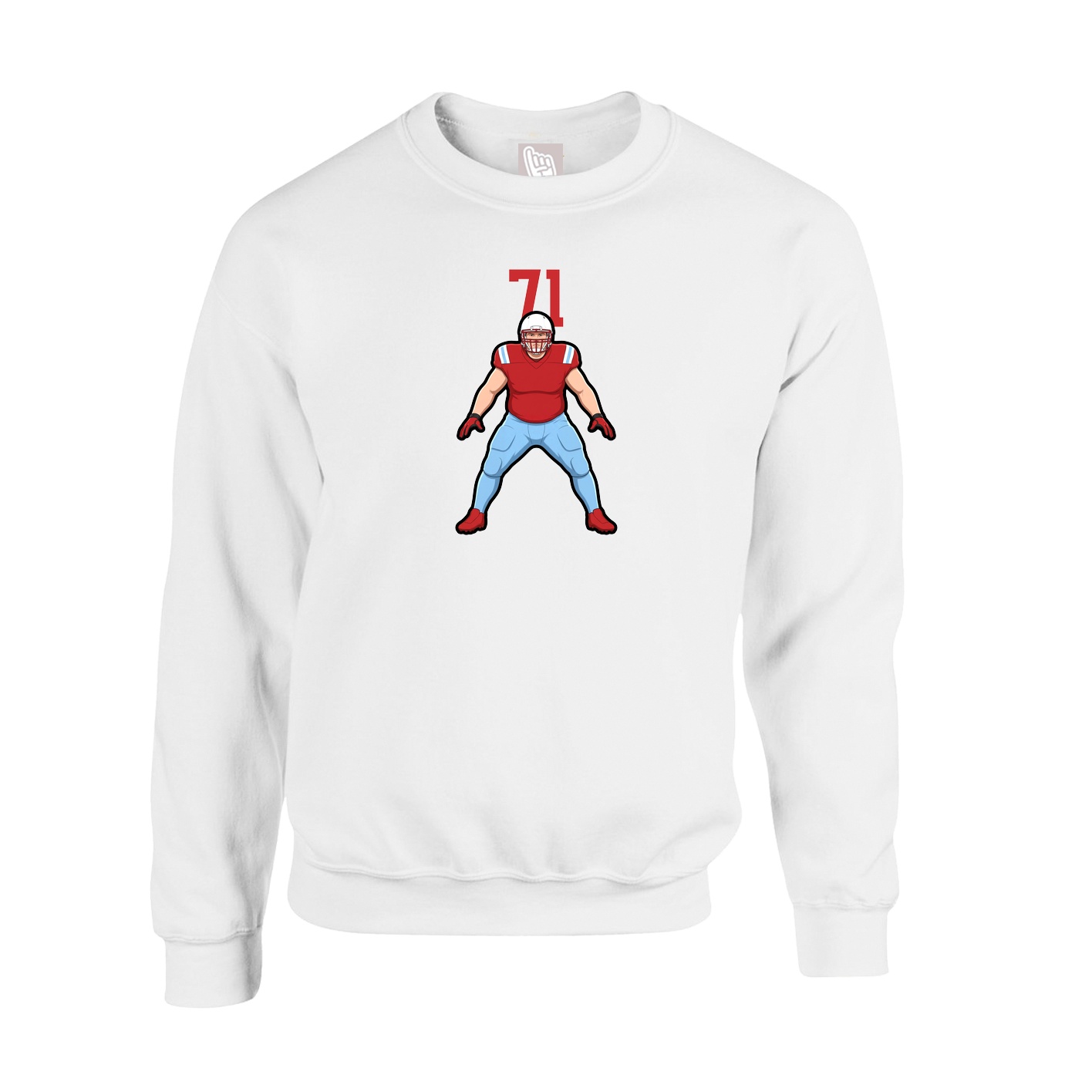 Fleece Crew — Number Top in White