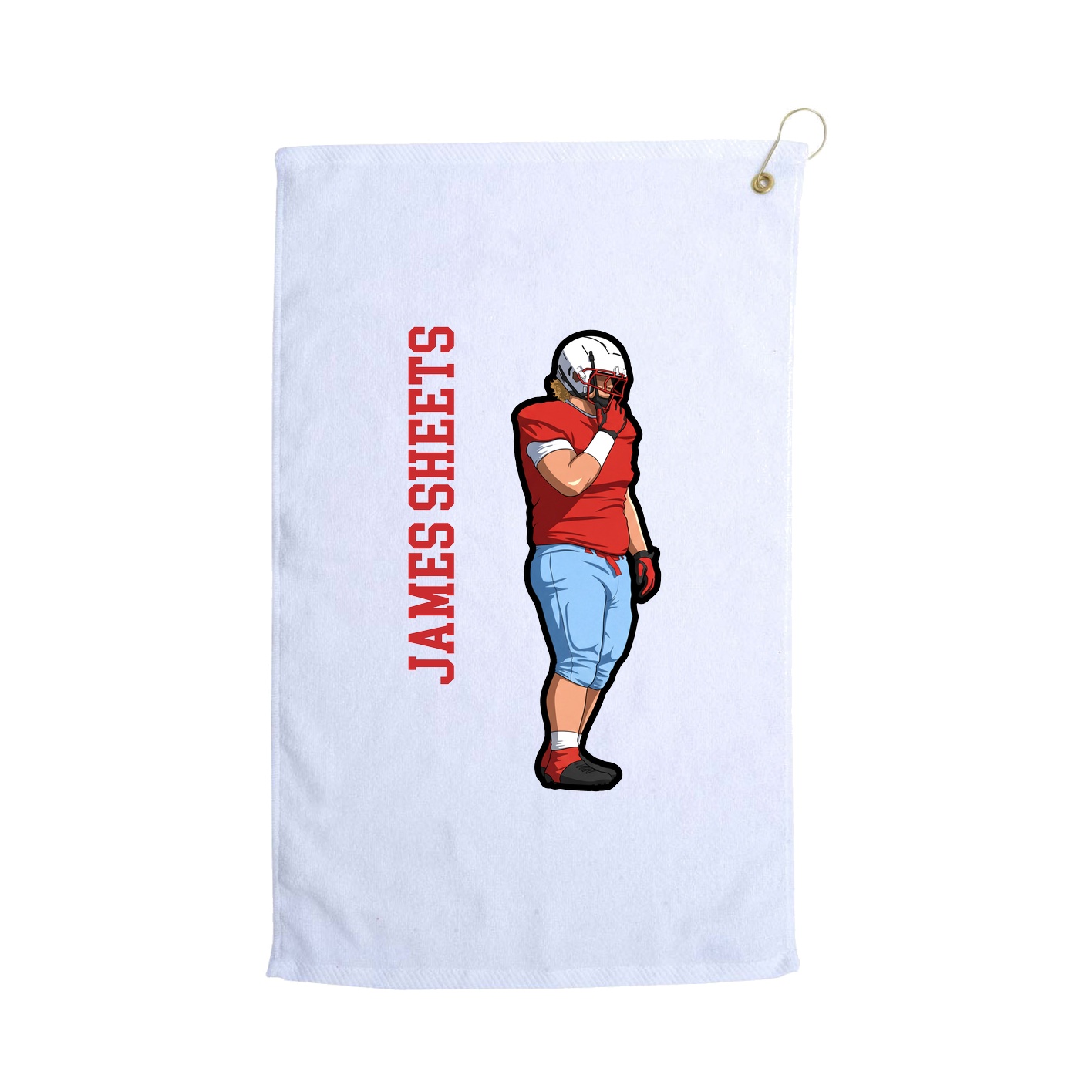 Golf Towel — Name Vertical in White