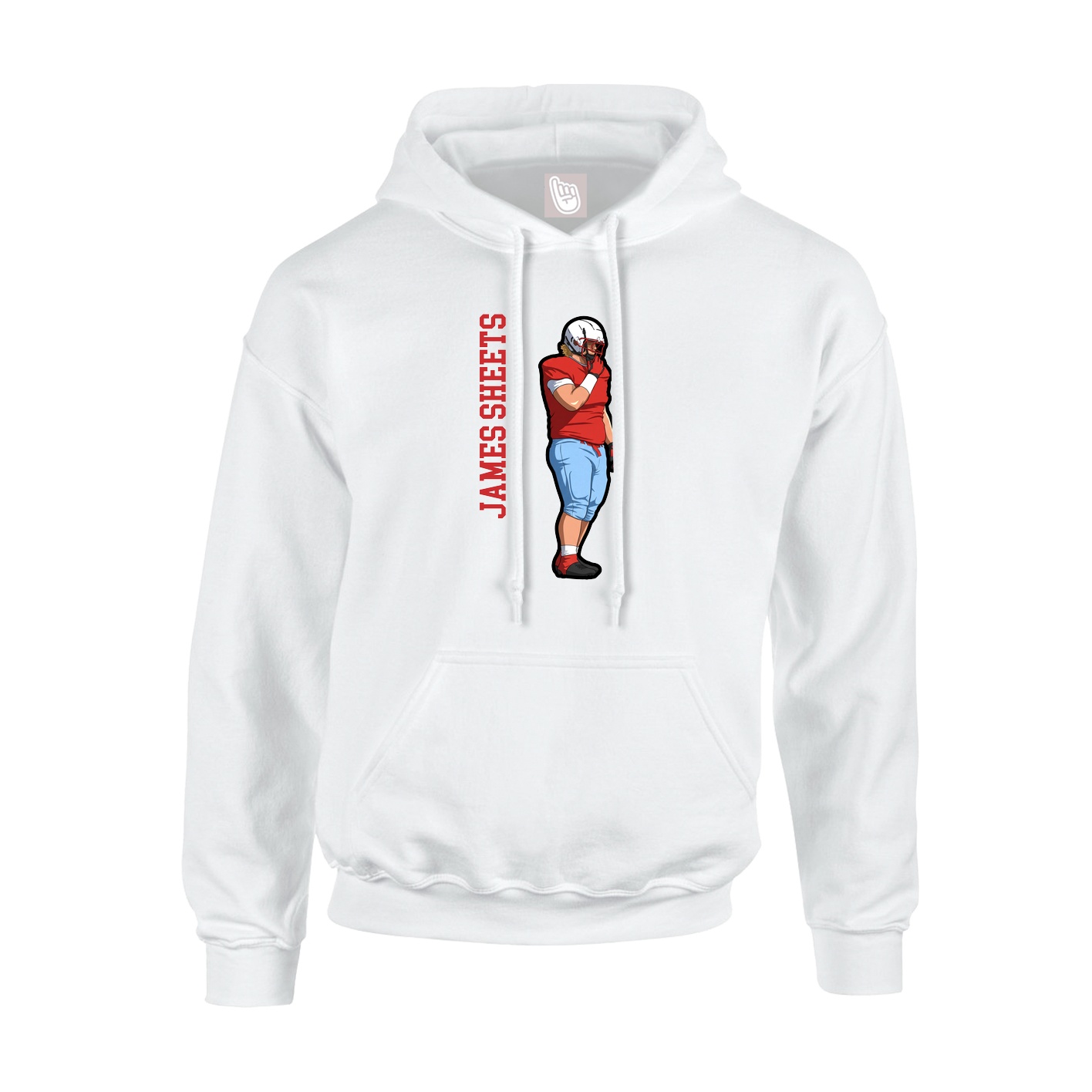 Hoodie — Name Vertical in White